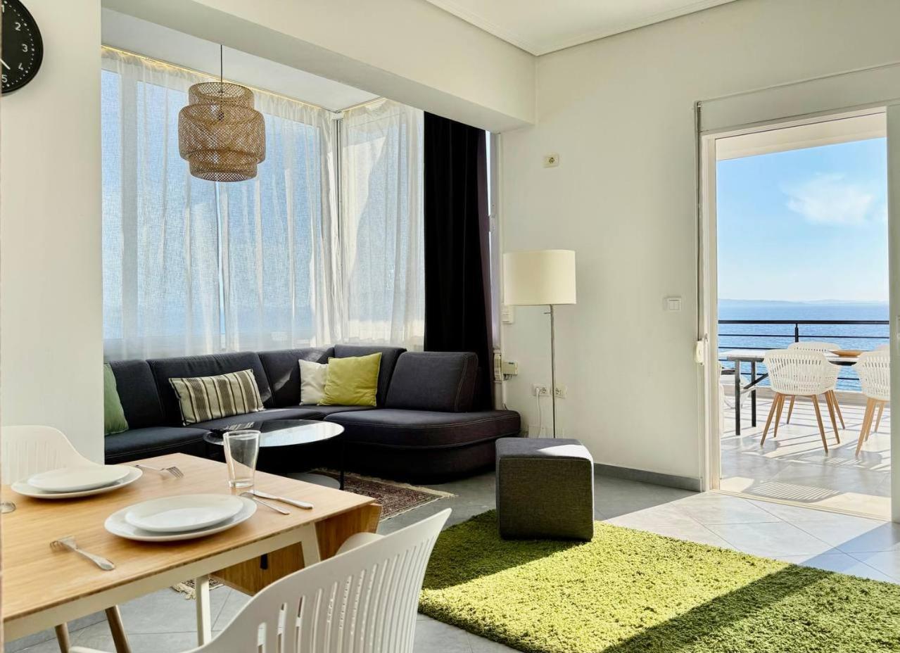 Viola Sea View Penthouse Apartment Sarande Bagian luar foto